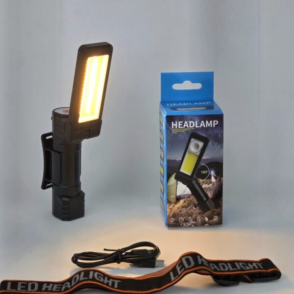 Lote # 98 Linterna LED recargable, con imán o vincha