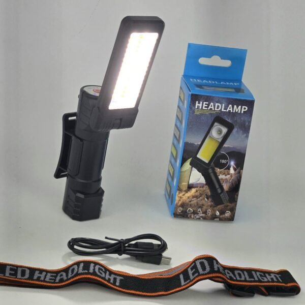 Lote # 98 Linterna LED recargable, con imán o vincha - Imagen 3