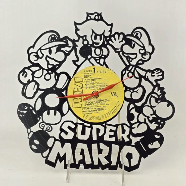 Lote # 66 Reloj en disco de Vinilo, Super Mario