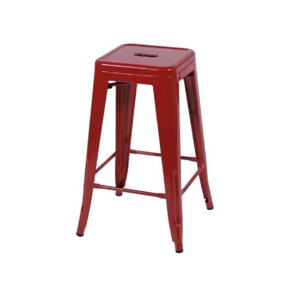 Lote # 38 Taburete Alto Tolix Metal Rojo x 2 - Imagen 3