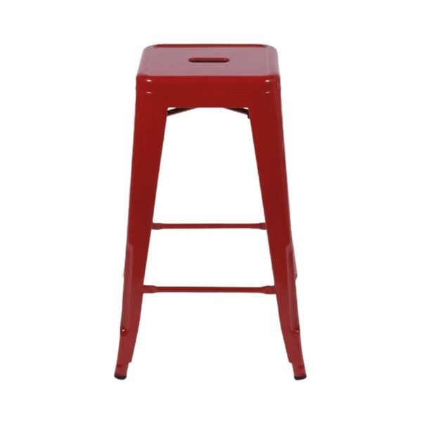 Lote # 38 Taburete Alto Tolix Metal Rojo x 2 - Imagen 2