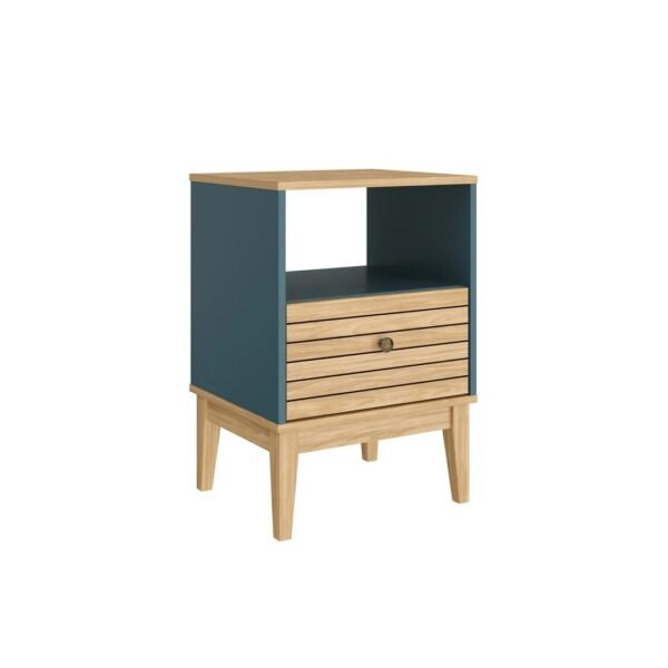 Lote # 63 Mesita De Cama Ripado con Cajón (1041)