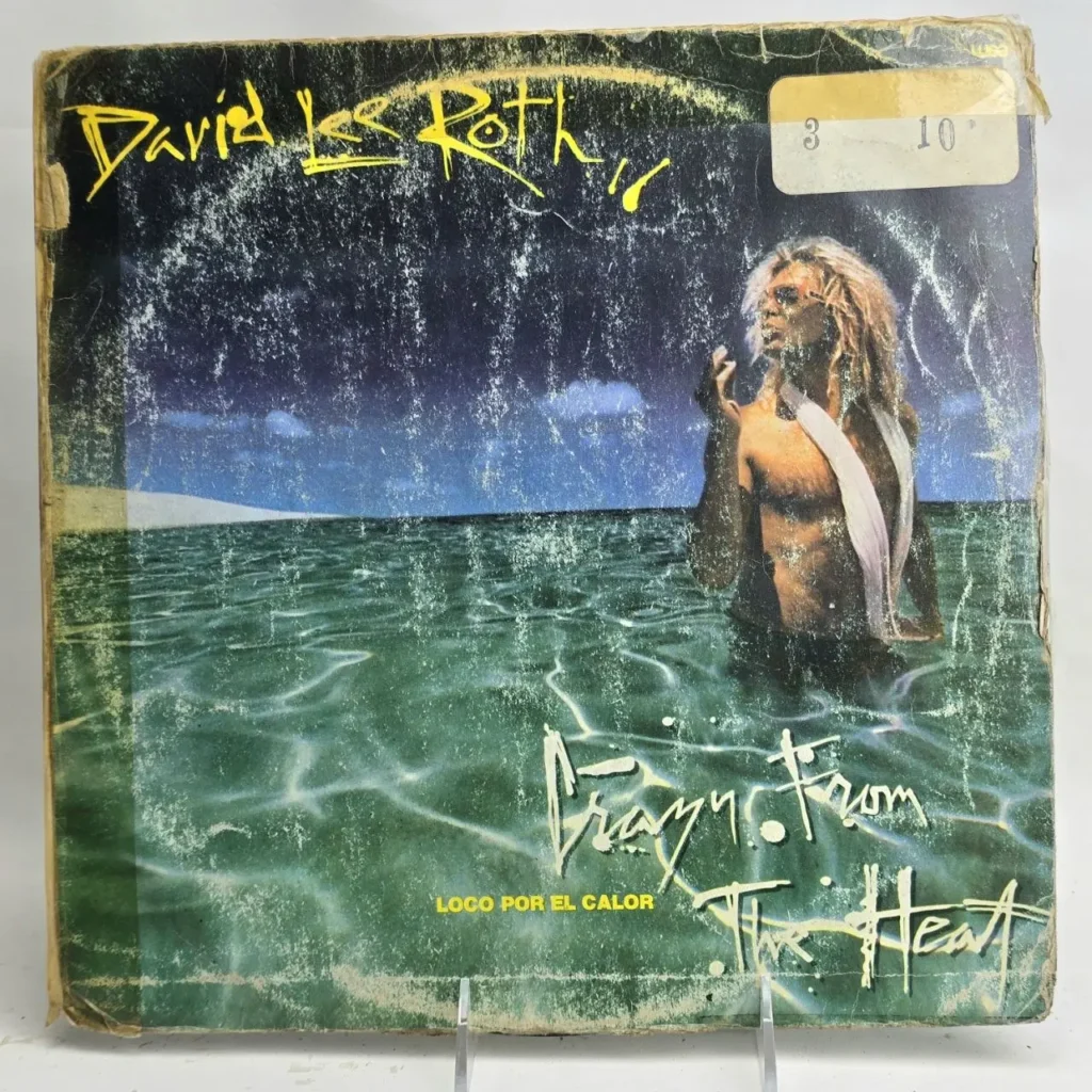 Portada del álbum "Crazy From The Heat" de David Lee Roth, con el artista en el agua, estilo vintage. by Remates Narvaja