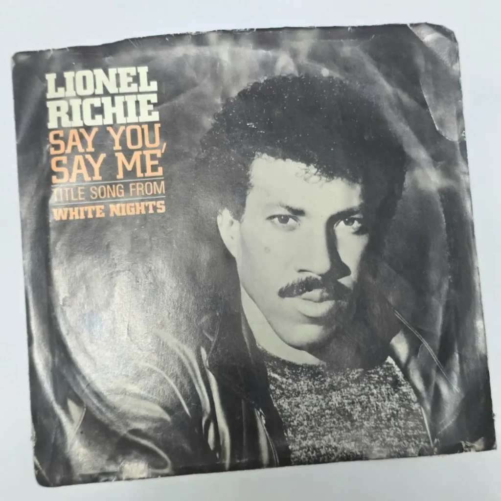 Portada del single de Lionel Richie "Say You, Say Me", canción principal de White Nights. by Remates Narvaja