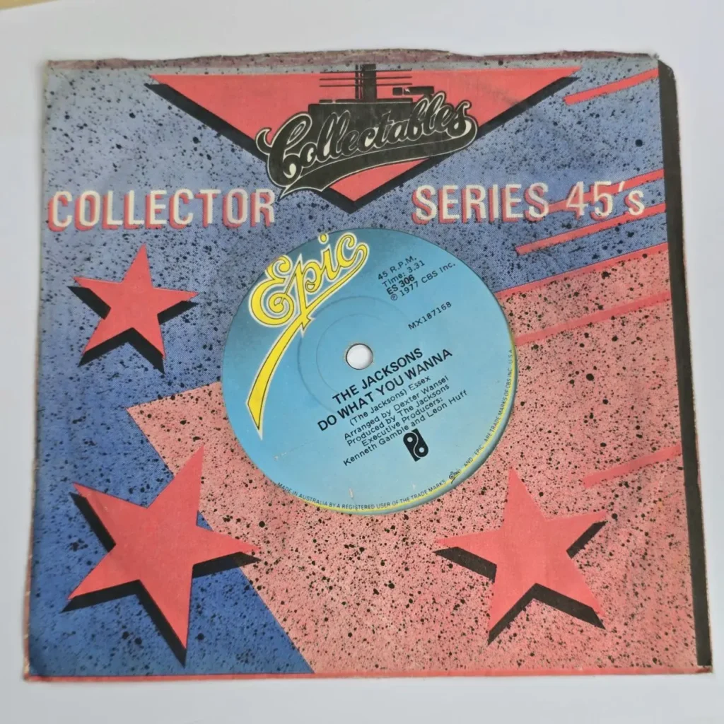 The Jacksons "Do What You Wanna" Epic 45 RPM vinyl record from 1977 in a "Collectables Collector Series" sleeve by Remates Narvaja