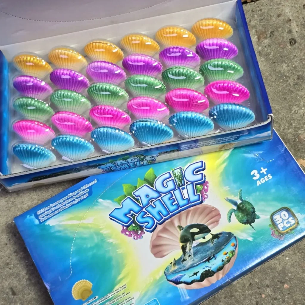 Kit de cultivo de coral "Magic Shell" con 30 conchas de colores vibrantes para niños de 3+ años. by Remates Narvaja