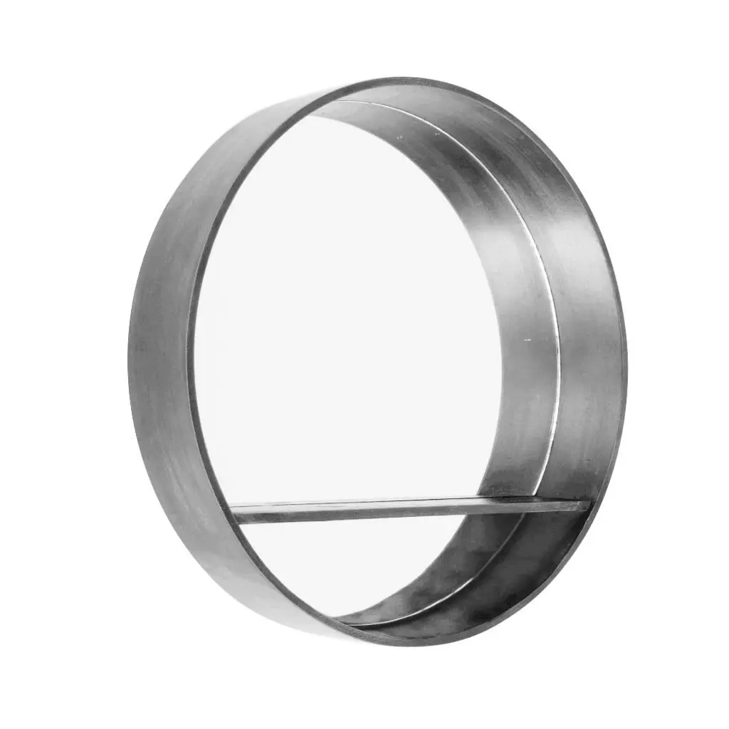 Estante de pared circular de metal gris con balda. by Remates Narvaja