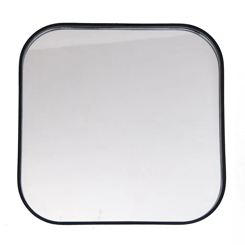 Espejo rectangular con esquinas redondeadas y borde negro. by Remates Narvaja