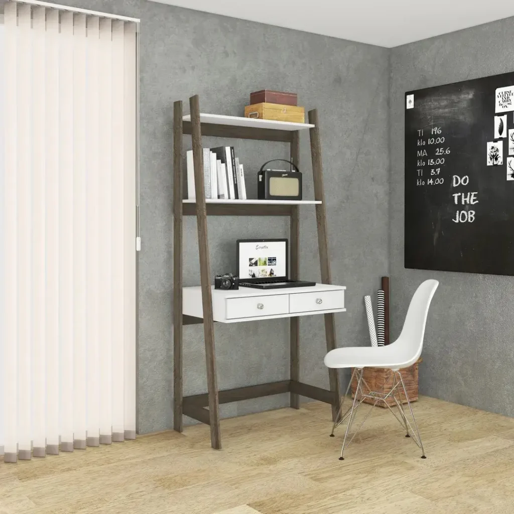 Escritorio moderno con estantería para oficina en casa. by Remates Narvaja