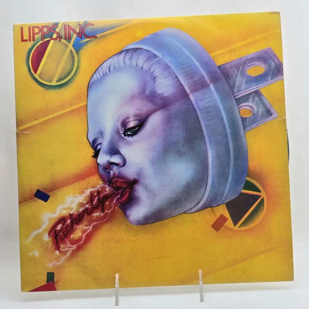 Portada del álbum Lipps Inc. Pucker Up con cara púrpura y el título "Pucker" en forma de rayo. by Remates Narvaja