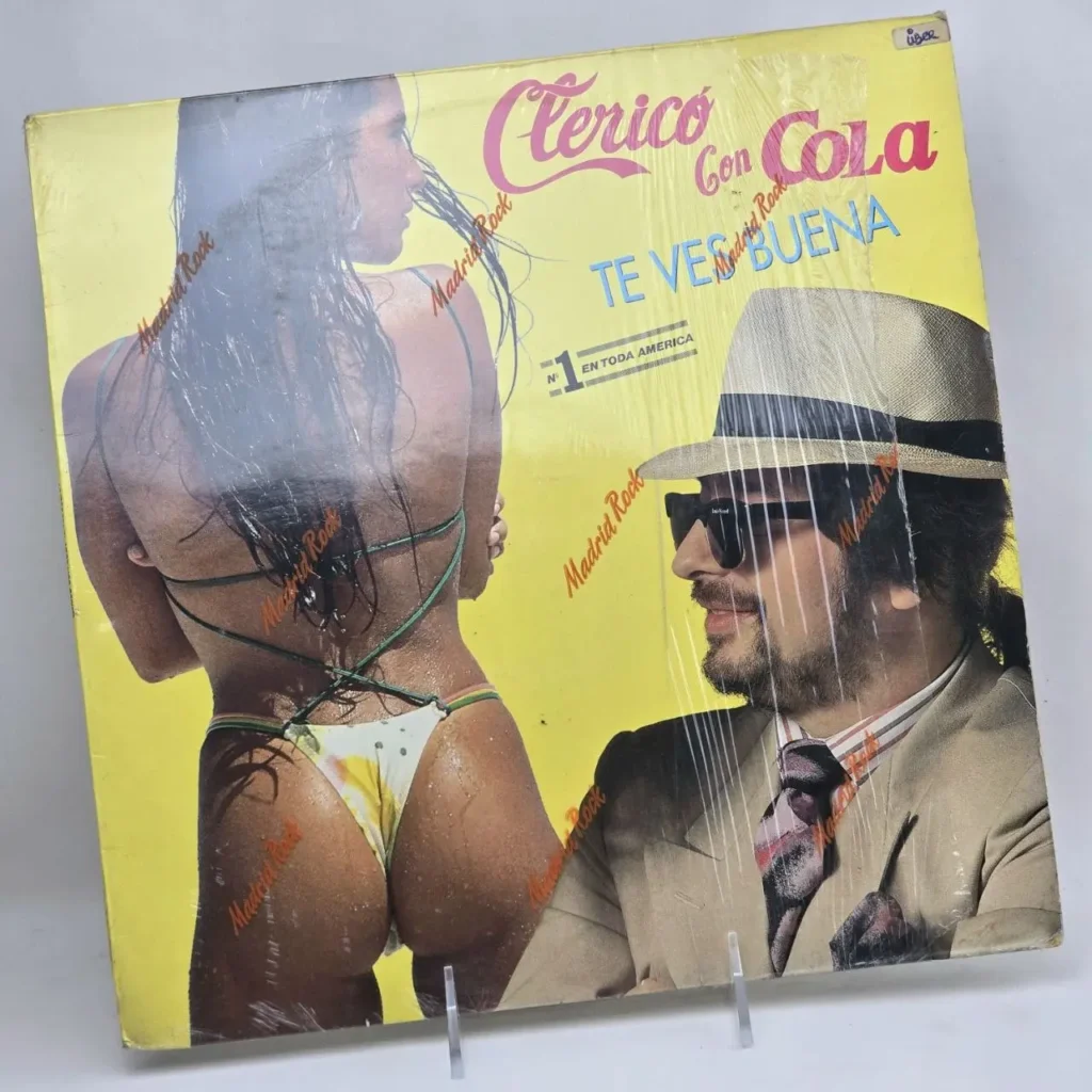 Portada del álbum Clerico Con Cola "Te Ves Buena" con mujer en bikini y hombre con sombrero y gafas de sol. by Remates Narvaja