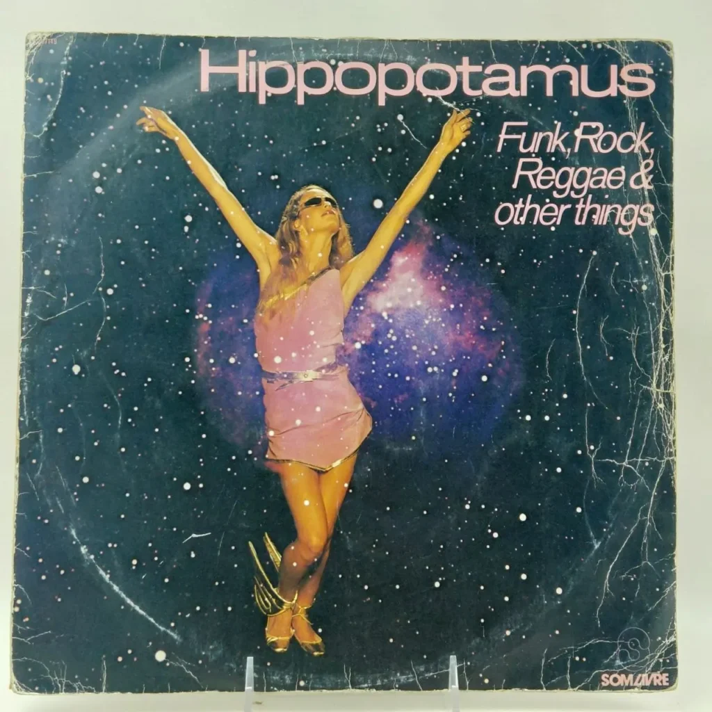 Portada de álbum de vinilo Hippopotamus con mujer en el espacio, Funk, Rock, Reggae. by Remates Narvaja