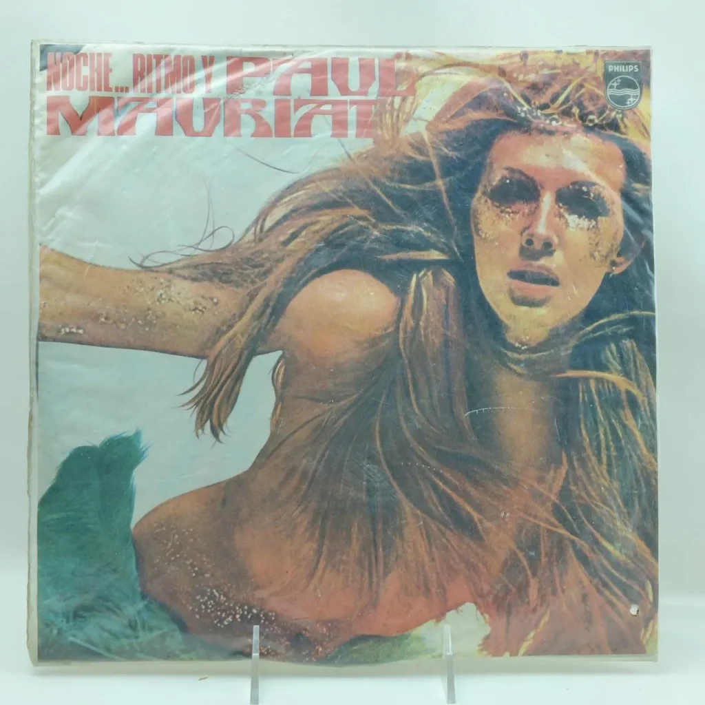 Álbum de vinilo "Noche... Ritmo y Paul Mauriat" de Philips, con mujer de cabello largo y brillos en los ojos. by Remates Narvaja