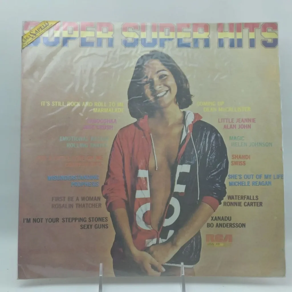 Álbum de vinilo Super Super Hits con mujer sonriente en chaqueta roja y azul, compilación de éxitos RCA, sellado. by Remates Narvaja
