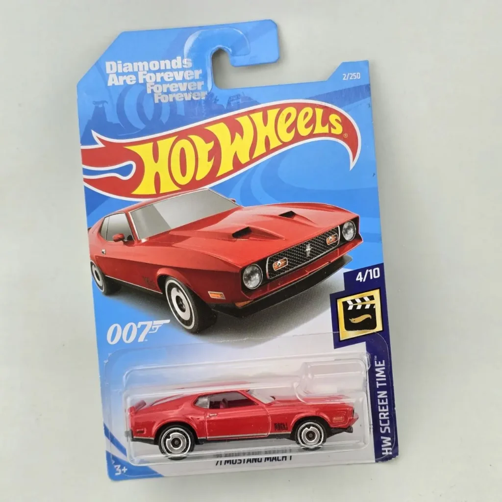 Hot Wheels '71 Ford Mustang Mach 1 rojo de 007 James Bond "Diamonds Are Forever" en su empaque. by Remates Narvaja