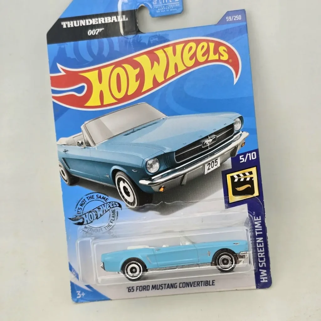 Hot Wheels '65 Ford Mustang Convertible azul claro de Thunderball 007 en su empaque. by Remates Narvaja