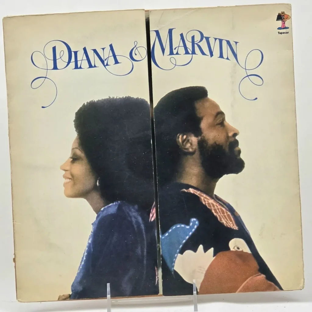 Portada de álbum de vinilo 'Diana & Marvin' con Diana Ross y Marvin Gaye de perfil. by Remates Narvaja