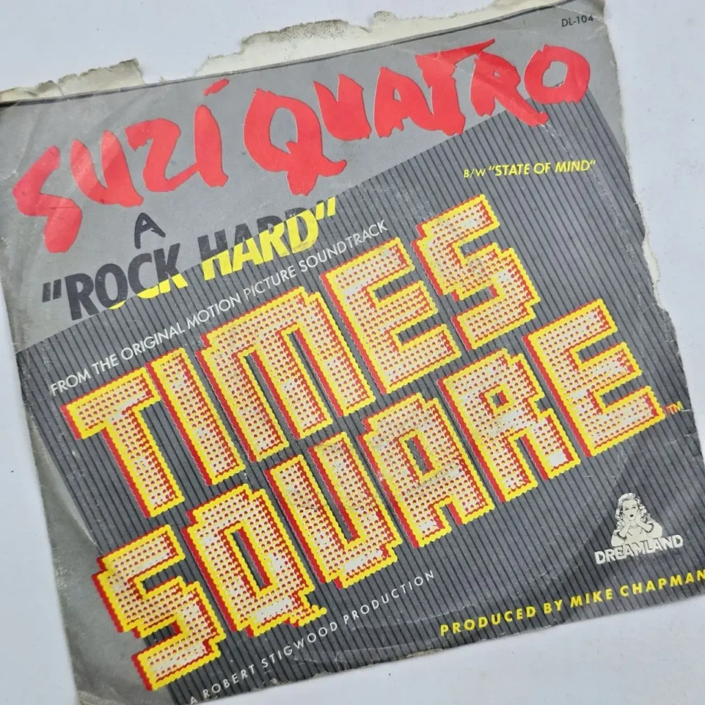 Portada del single de Suzi Quatro "A Rock Hard" de la banda sonora de "Times Square". by Remates Narvaja