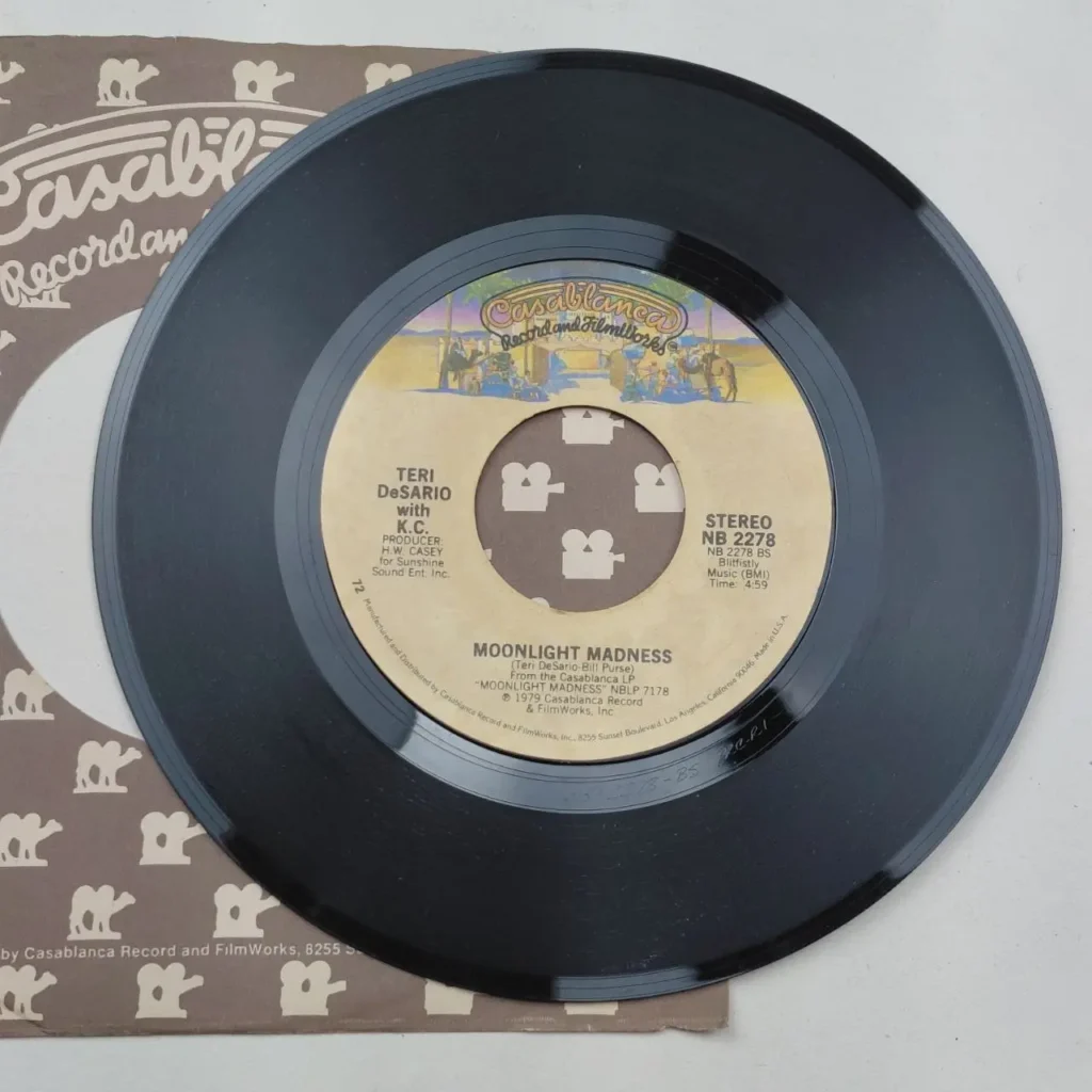 Vinilo 45 RPM de Teri DeSario con K.C., sencillo "Moonlight Madness" del sello Casablanca Records de 197 by Remates Narvaja
