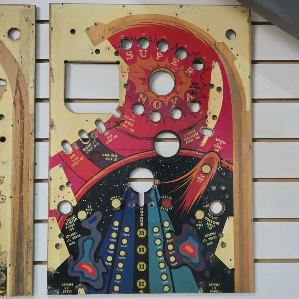 Tablero de juego vintage de pinball Super Nova con temática espacial. by Remates Narvaja