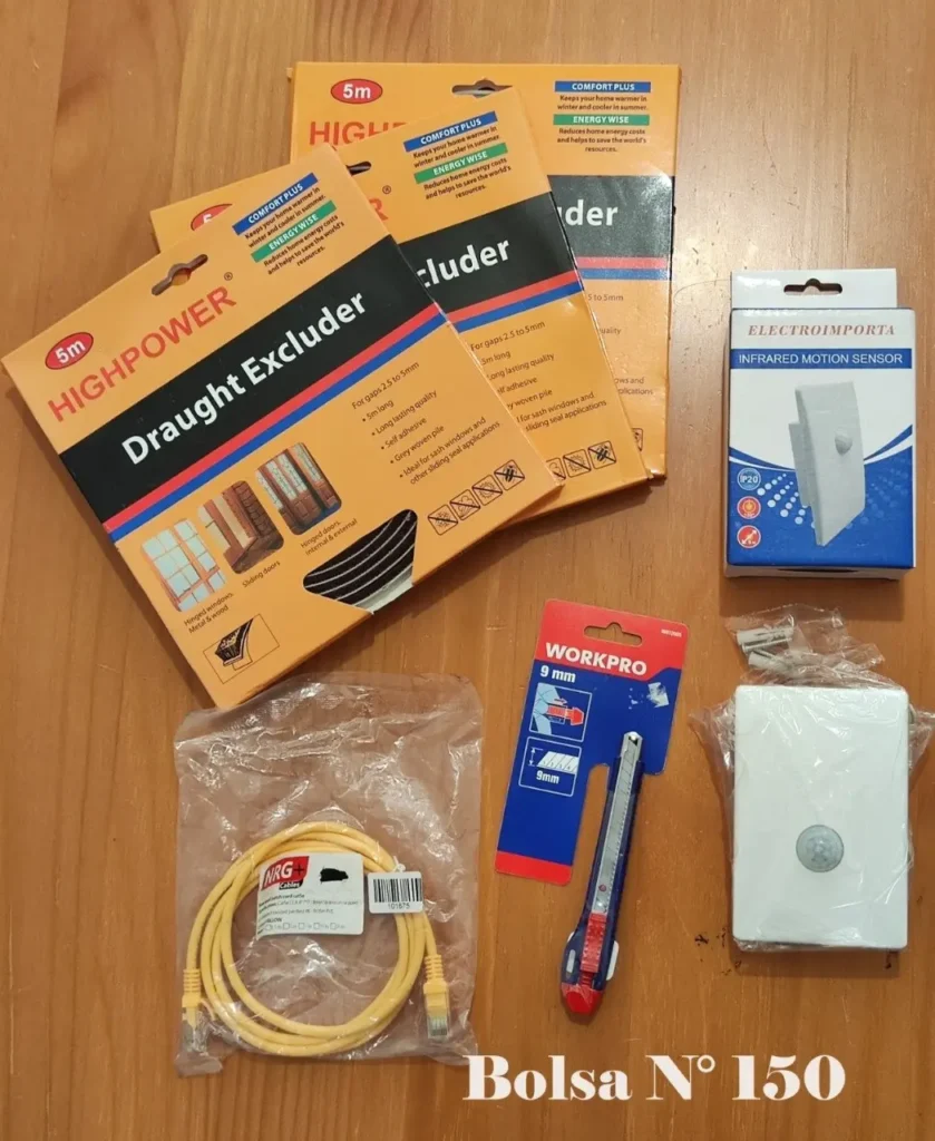 Burletes Highpower, sensor de movimiento, cable de red Ethernet y cúter Workpro. by Remates Narvaja
