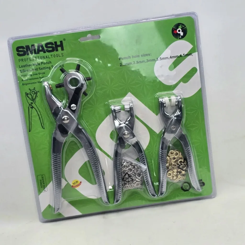 Kit SMASH de perforadora de cuero, alicates para ojales y ojales metálicos. by Remates Narvaja