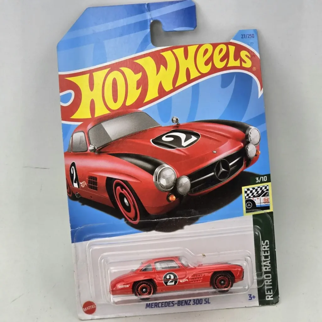 Hot Wheels Mercedes-Benz 300 SL rojo número 2 Retro Racers en empaque. by Remates Narvaja