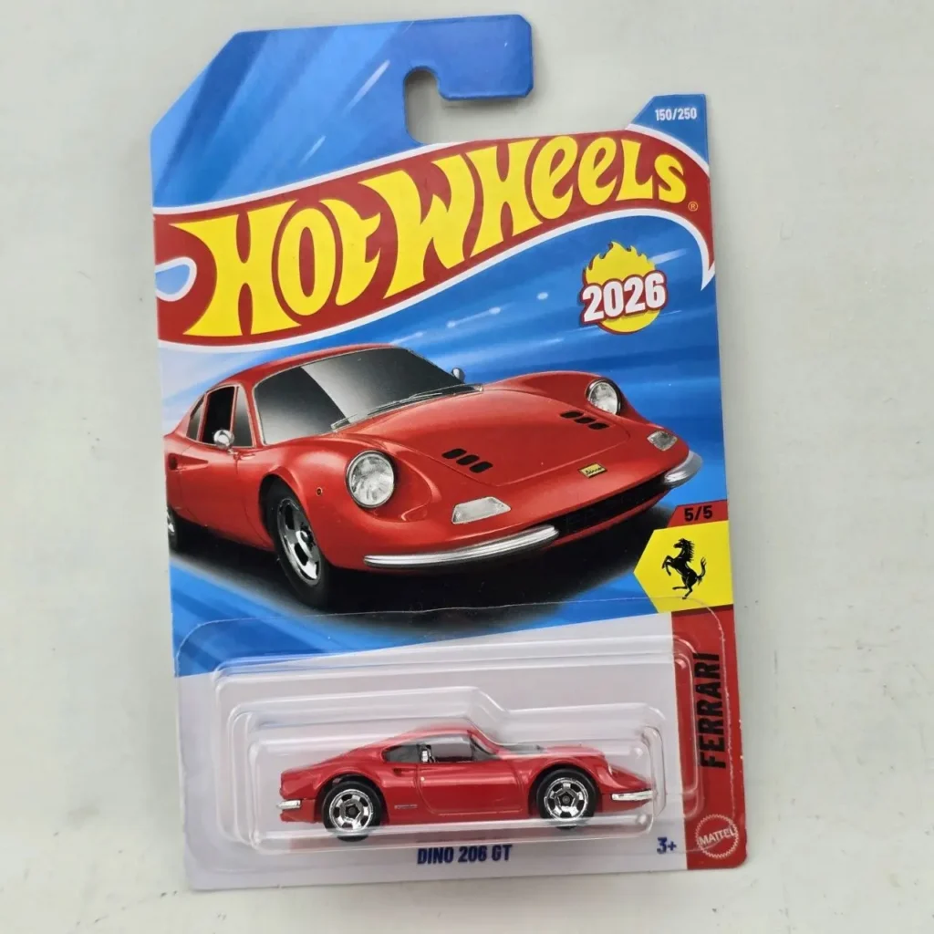 Hot Wheels Ferrari Dino 206 GT rojo en empaque, serie 2026 150/250. by Remates Narvaja