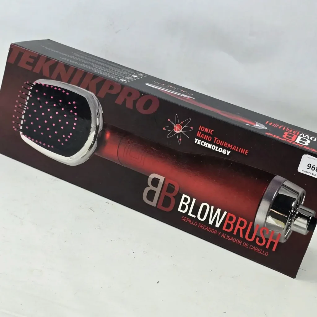 Caja del cepillo secador y alisador de cabello Teknikpro BlowBrush con tecnología iónica nano turmalina. by Remates Narvaja