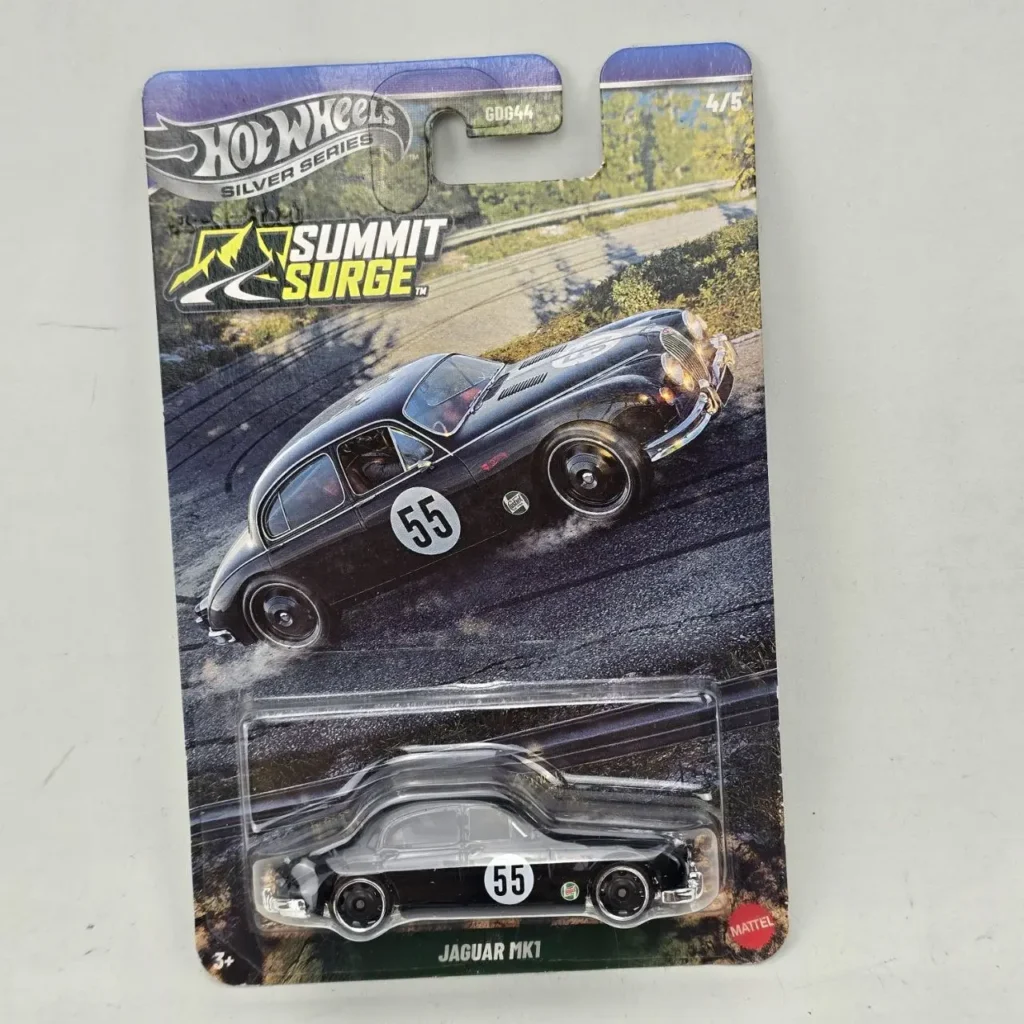 Hot Wheels Silver Series Summit Surge Jaguar MK1 negro con el 55 en su empaque. by Remates Narvaja