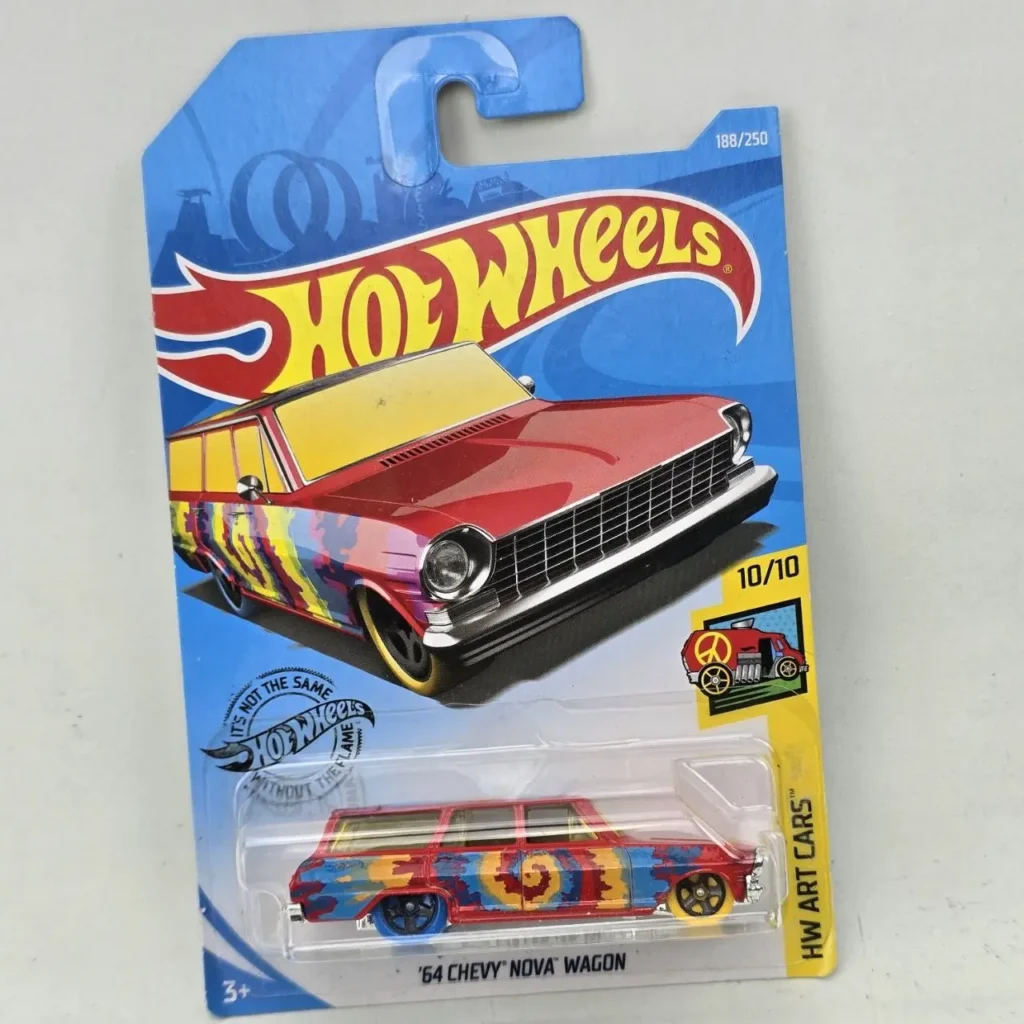 Hot Wheels '64 Chevy Nova Wagon HW Art Cars con diseño colorido, nuevo en empaque. by Remates Narvaja