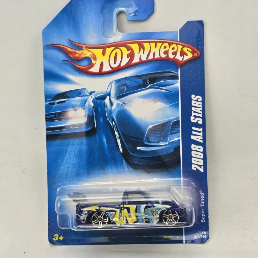 Hot Wheels 2008 All Stars Super Tuned camioneta azul con gráficos amarillos, nueva en blister." by Remates Narvaja