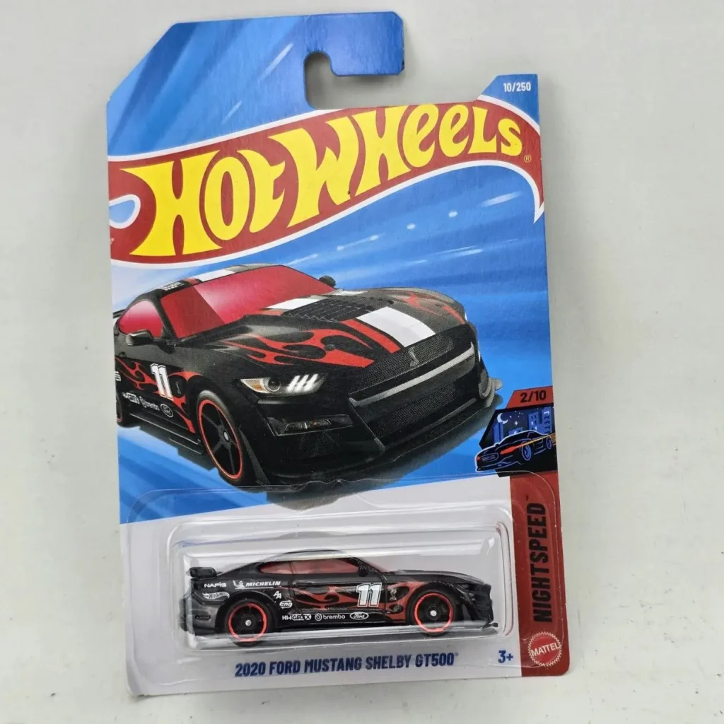 Hot Wheels 2020 Ford Mustang Shelby GT500 negro con llamas rojas en empaque Night Speed. by Remates Narvaja