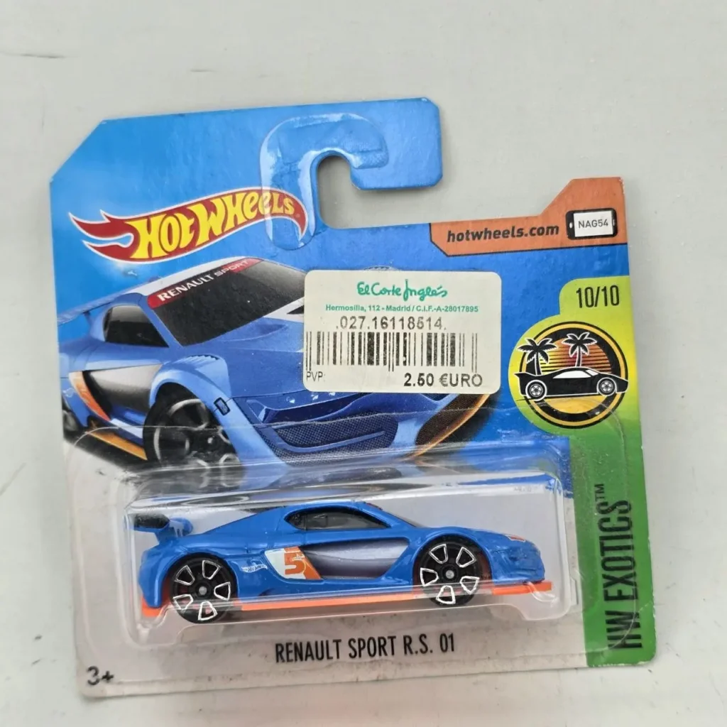 Coche de juguete Hot Wheels Renault Sport R.S. 01 azul en su empaque. by Remates Narvaja