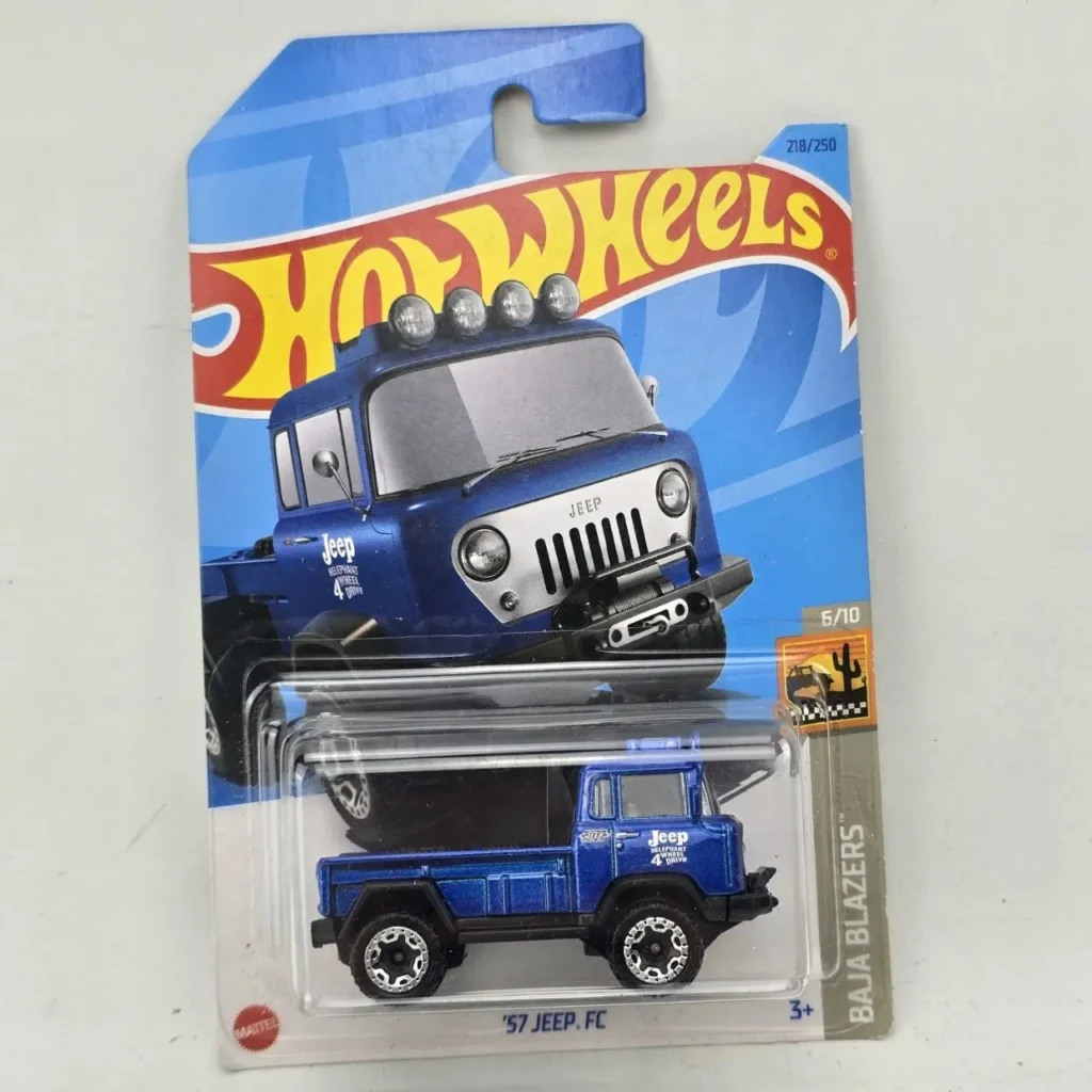 Hot Wheels '57 Jeep FC azul, camioneta todoterreno Baja Blazers en empaque. by Remates Narvaja