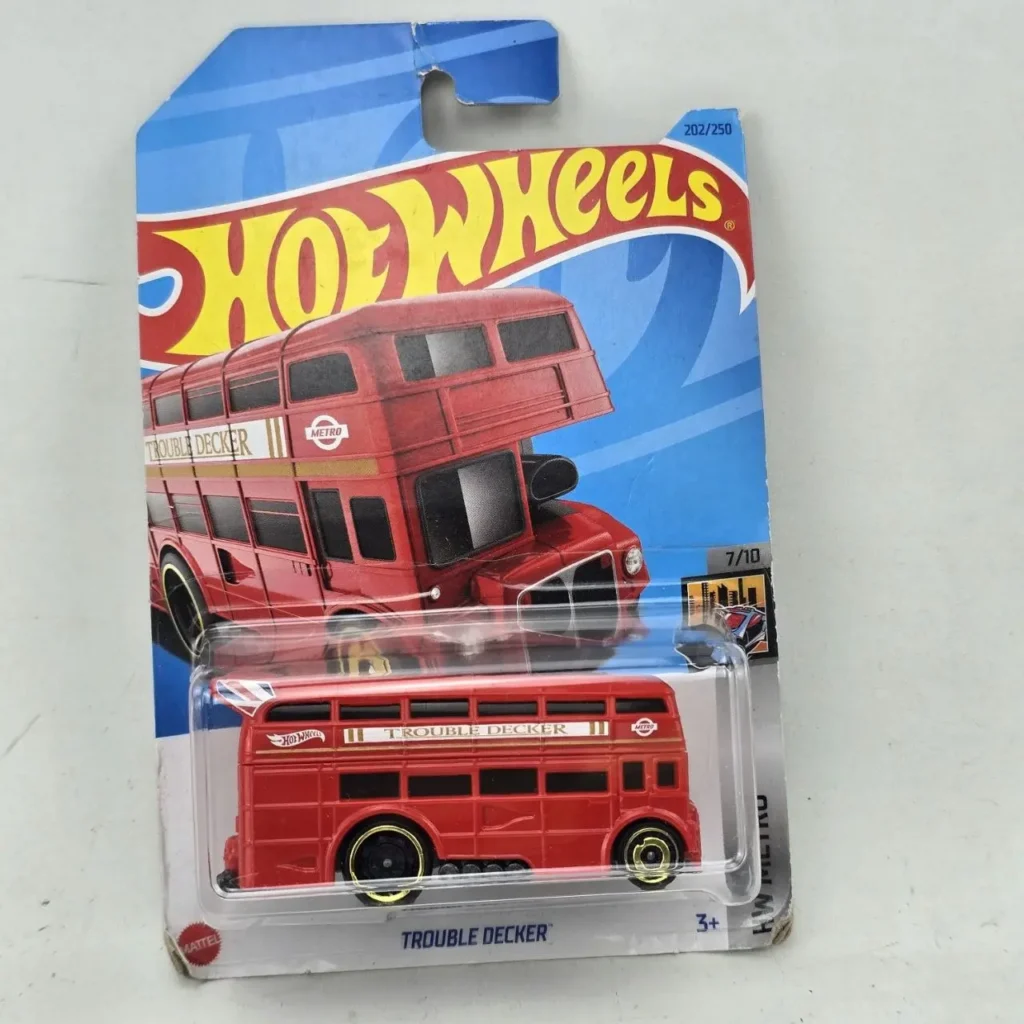 Hot Wheels autobús rojo de dos pisos Trouble Decker en su empaque original. by Remates Narvaja