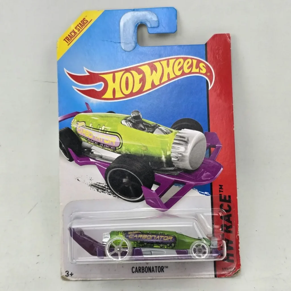 Hot Wheels Track Stars Carbonator die-cast car, verde y morado, nuevo en su empaque. by Remates Narvaja