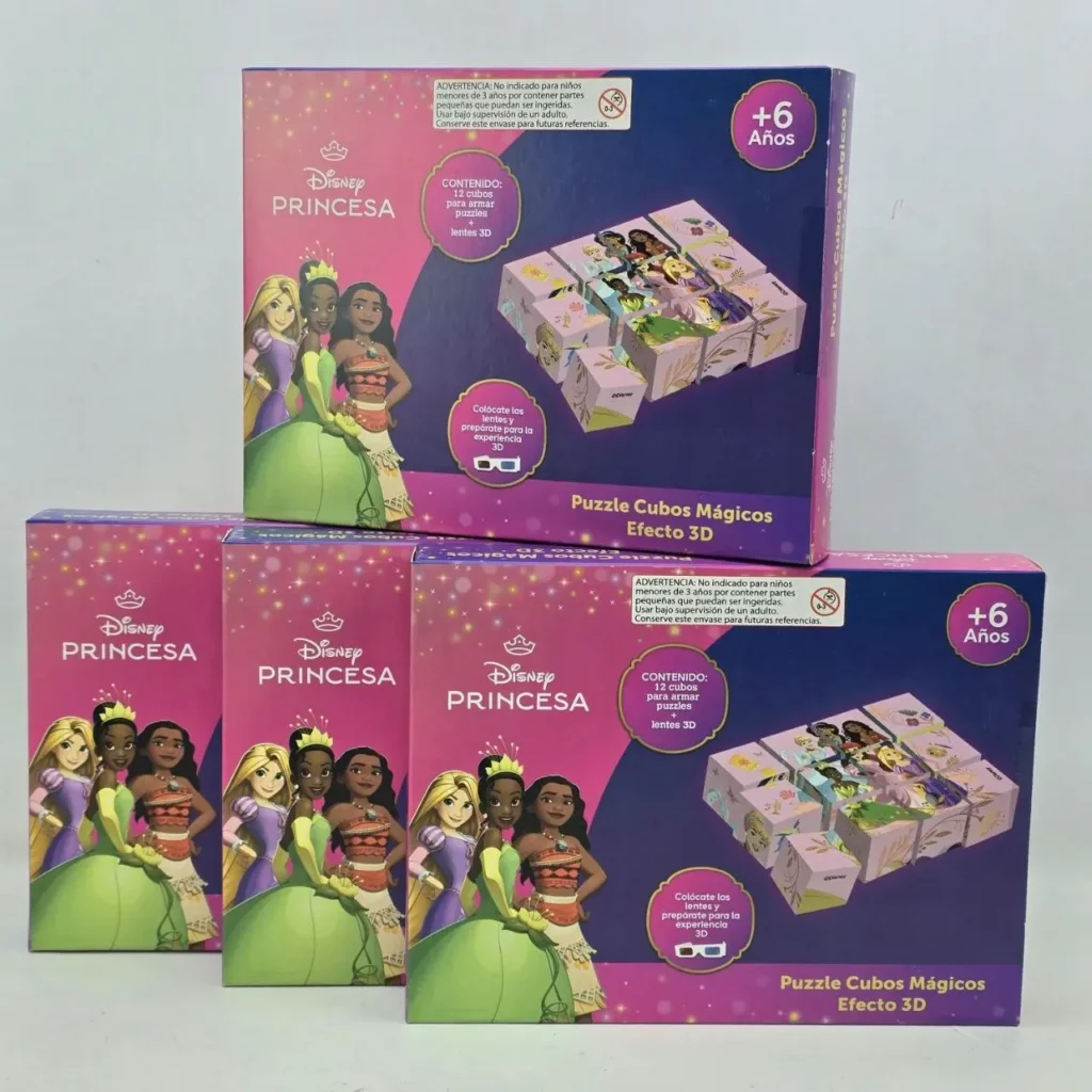 Tres cajas de puzzles de cubos mágicos 3D de Disney Princesa. by Remates Narvaja