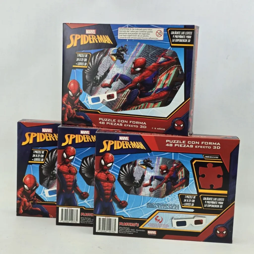 Rompecabezas Marvel Spider-Man de 48 piezas con efecto 3D y lentes, varias cajas. by Remates Narvaja