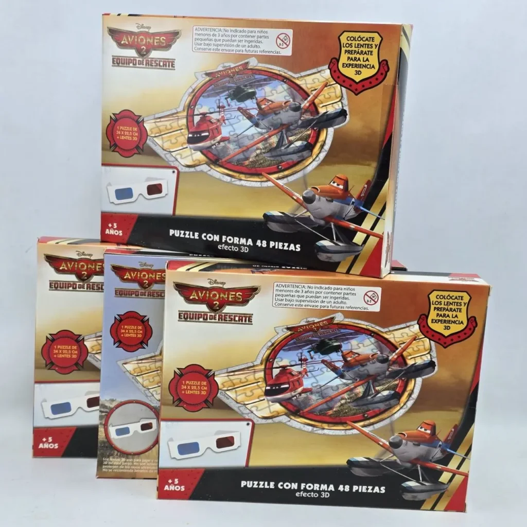 Cajas de puzzles Disney Aviones 2: Equipo de Rescate de 48 piezas con efecto 3D, incluyendo lentes 3 by Remates Narvaja