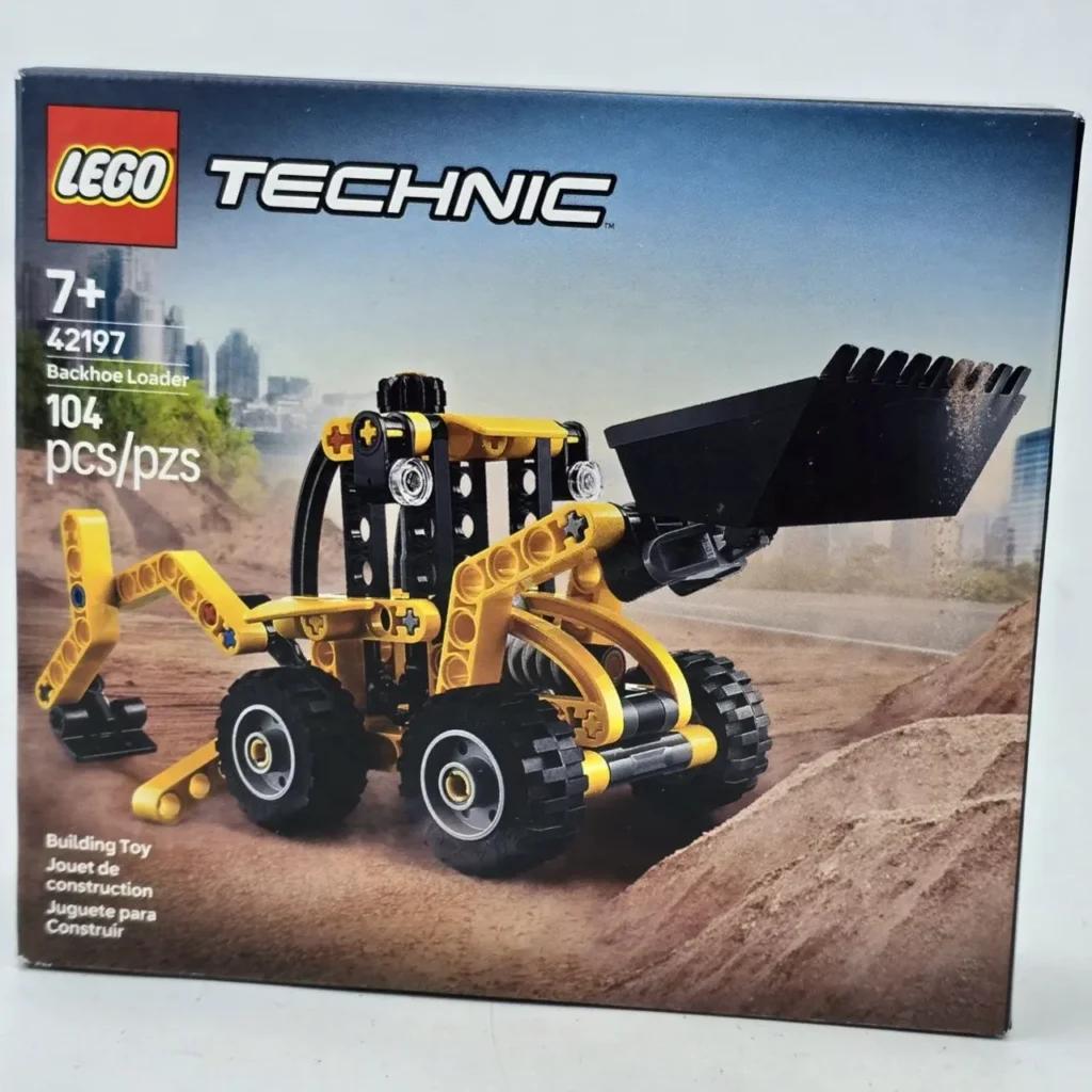 Caja del set LEGO Technic 42197 Backhoe Loader, retroexcavadora amarilla y negra. by Remates Narvaja